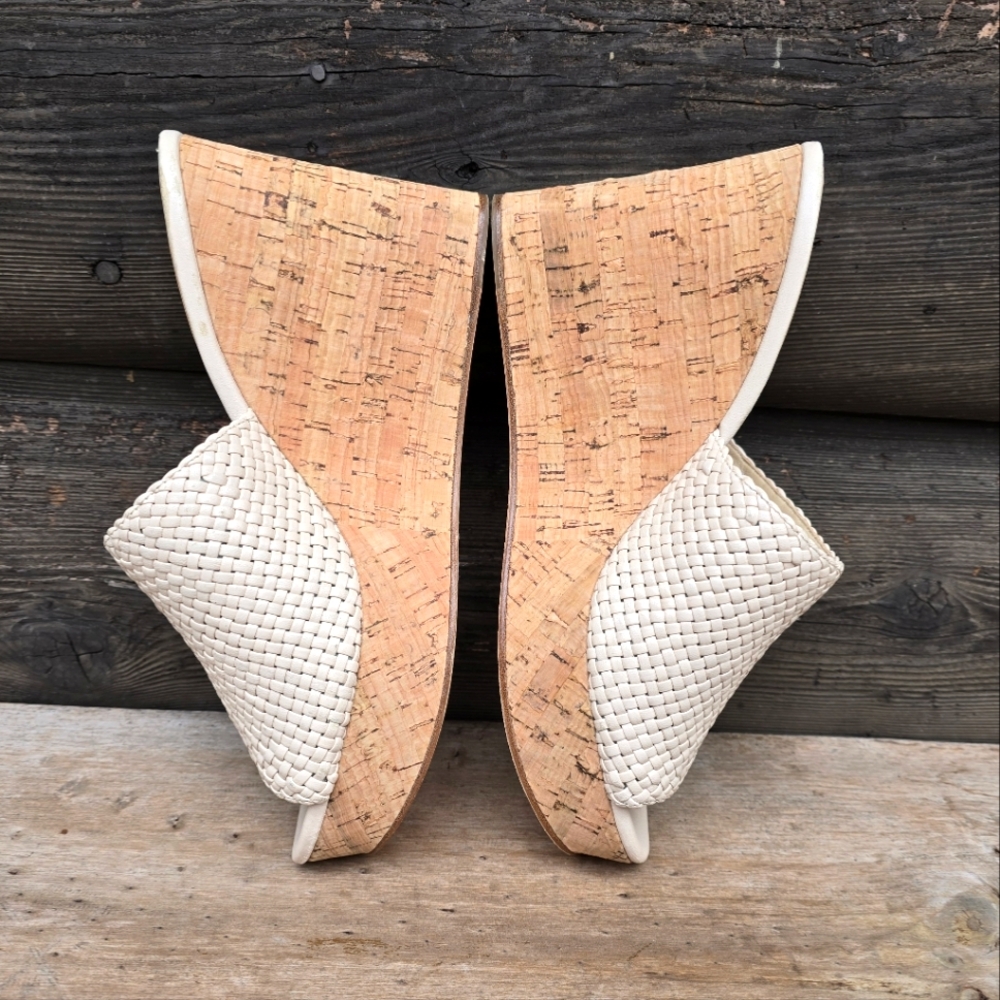 Etienne Aigner Daiquiri Costal Boho Luxe Mule Platform Cork Wedge Sandals 8.5M - Picture 13 of 16